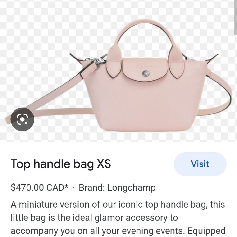 LONGCHAMP Le Pliage Cuir Top Handle Bag XS (with Crossbody/Shoulder Strap) NEW